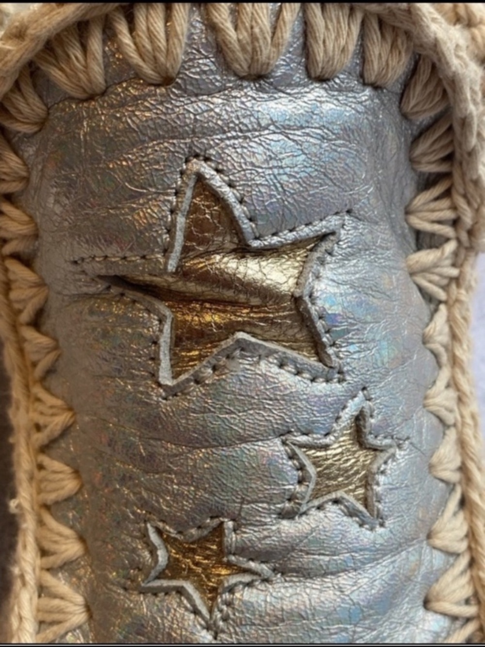 💕 Host Pick💕 MOU Blue and gold Silver sheepskin and leather Ankle Boots - like n - Picture 5 of 17